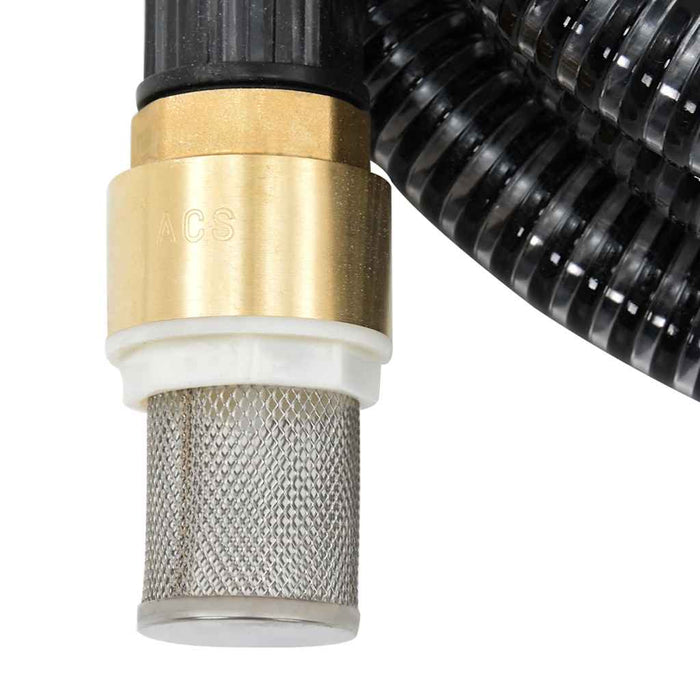 Furtun de aspirație cu racorduri din alamă, negru 1,1" 7 m, PVC - WALTI WALTI