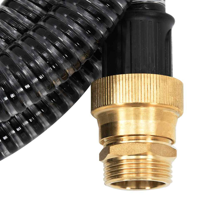 Furtun de aspirație cu racorduri din alamă, negru 1,1" 7 m, PVC - WALTI WALTI