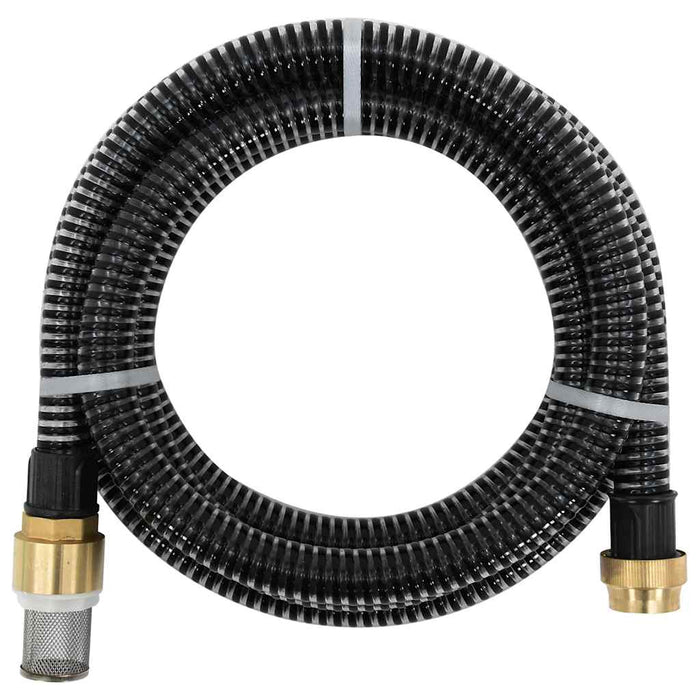Furtun de aspirație cu racorduri din alamă, negru 1,1" 10 m PVC - WALTI WALTI