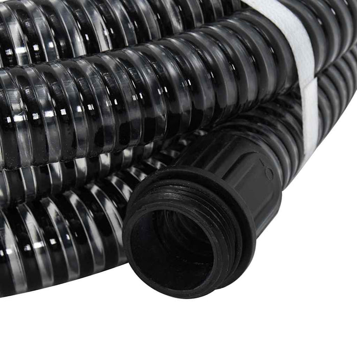 Furtun de aspirație cu racorduri din alamă, negru 1,1" 10 m PVC - WALTI WALTI