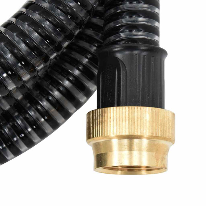 Furtun de aspirație cu racorduri din alamă, negru 1,1" 15 m PVC - WALTI WALTI