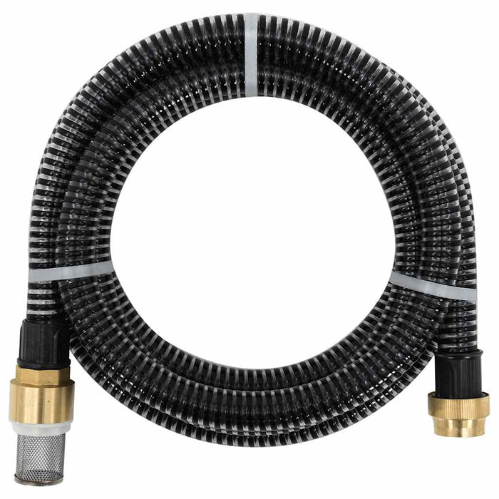 Furtun de aspirație cu racorduri din alamă, negru 1,1" 20 m PVC - WALTI WALTI