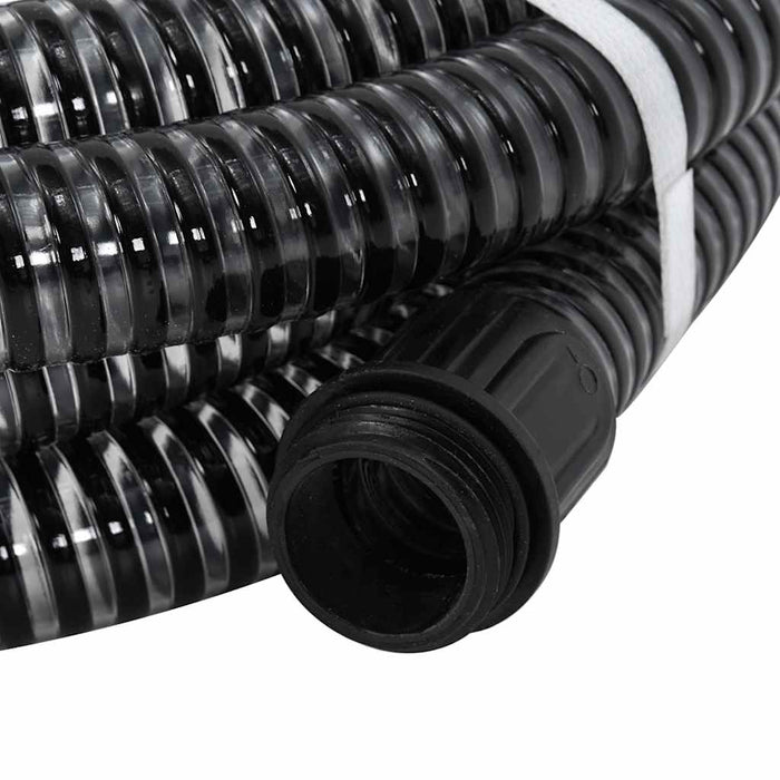 Furtun de aspirație cu racorduri din alamă, negru 1,1" 20 m PVC - WALTI WALTI
