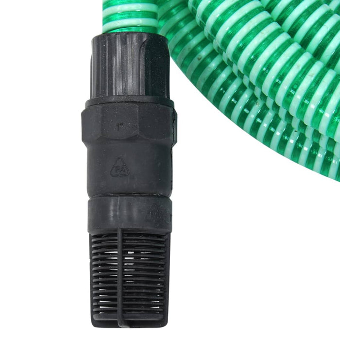 Furtun de aspirație cu racorduri din PVC, verde 1" 10 m, PVC - WALTI WALTI