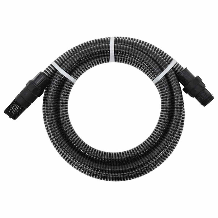 Furtun de aspirație cu racorduri din PVC, negru 1" 4 m, PVC - WALTI WALTI