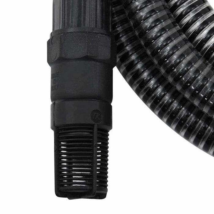 Furtun de aspirație cu racorduri din PVC, negru 1" 4 m, PVC - WALTI WALTI