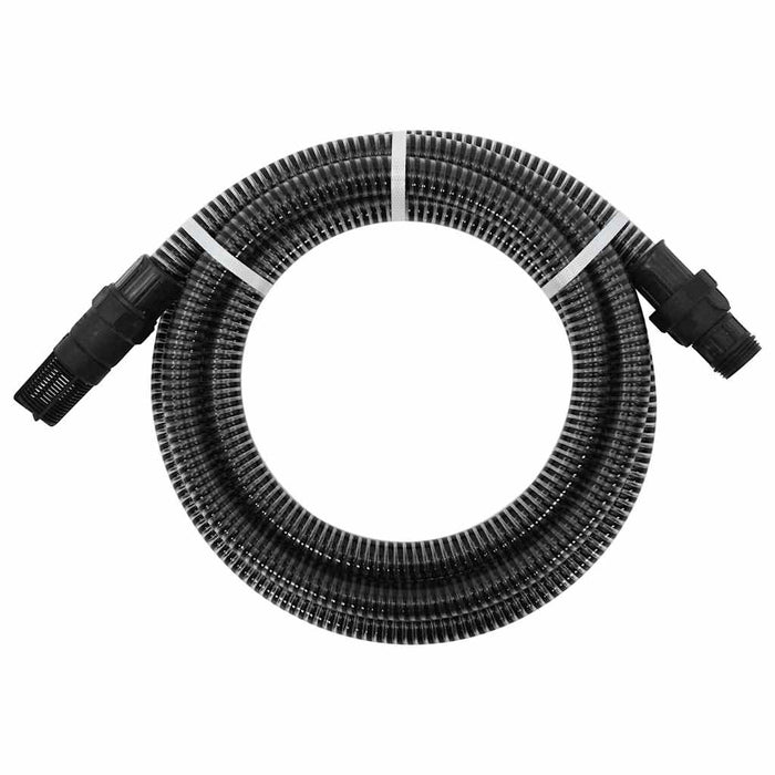 Furtun de aspirație cu racorduri din PVC, negru 1" 7 m, PVC - WALTI WALTI