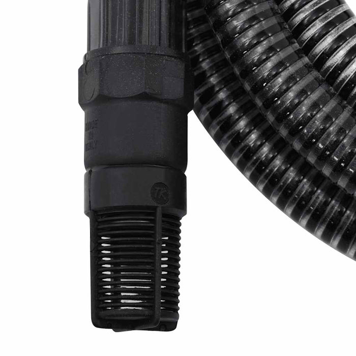 Furtun de aspirație cu racorduri din PVC, negru 1" 7 m, PVC - WALTI WALTI