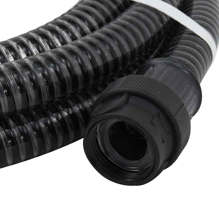 Furtun de aspirație cu racorduri din PVC, negru 1" 7 m, PVC - WALTI WALTI