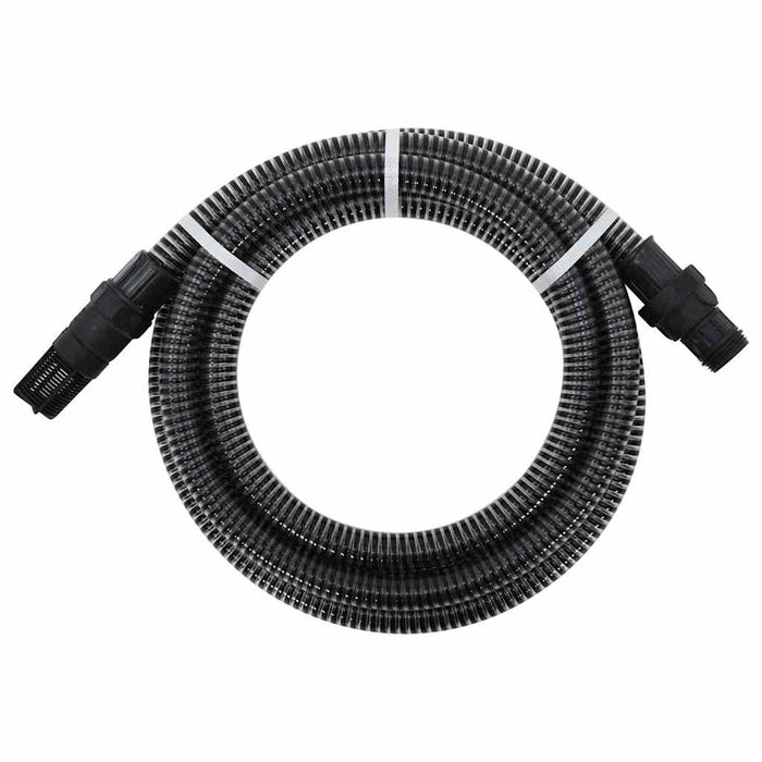 Furtun de aspirație cu racorduri din PVC, negru 1" 10 m, PVC - WALTI WALTI