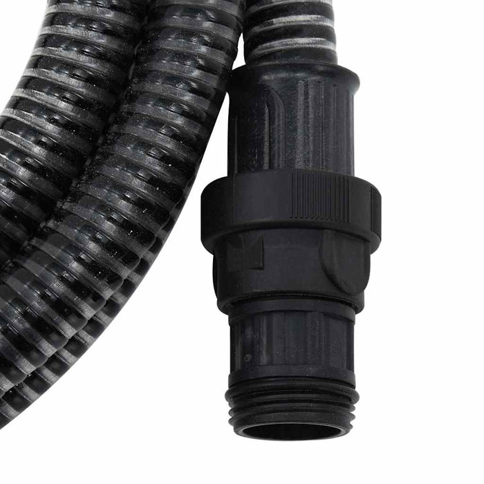 Furtun de aspirație cu racorduri din PVC, negru 1" 10 m, PVC - WALTI WALTI