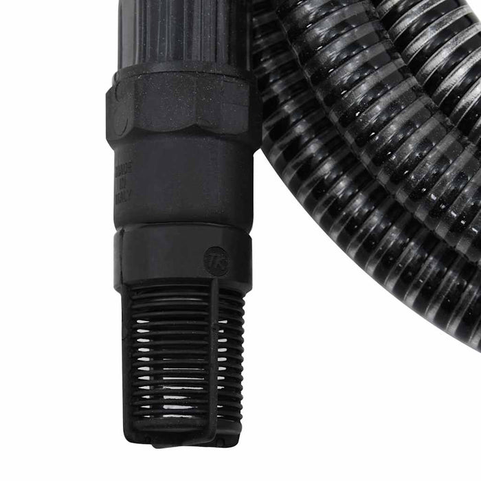 Furtun de aspirație cu racorduri din PVC, negru 1" 10 m, PVC - WALTI WALTI