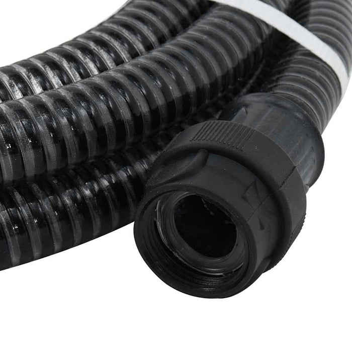 Furtun de aspirație cu racorduri din PVC, negru 1" 10 m, PVC - WALTI WALTI
