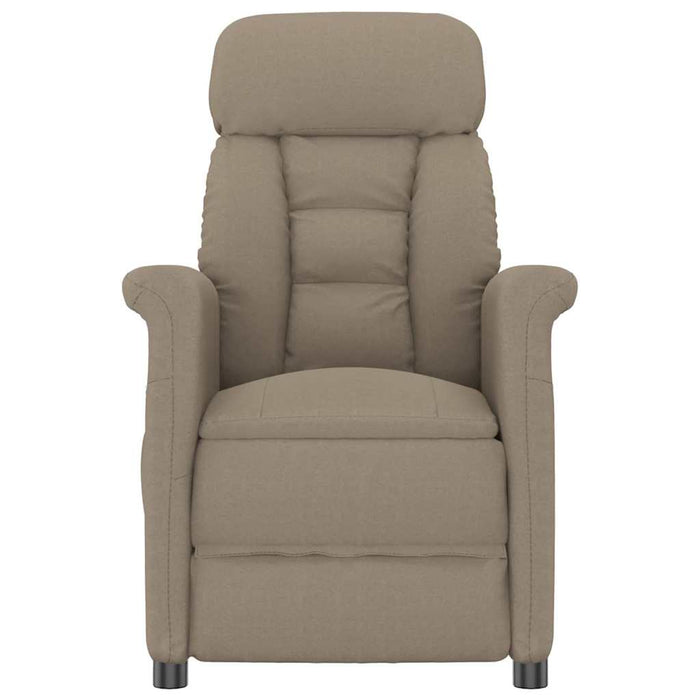 Fotoliu rabatabil electric, gri taupe, piele întoarsă ecologică WALTI