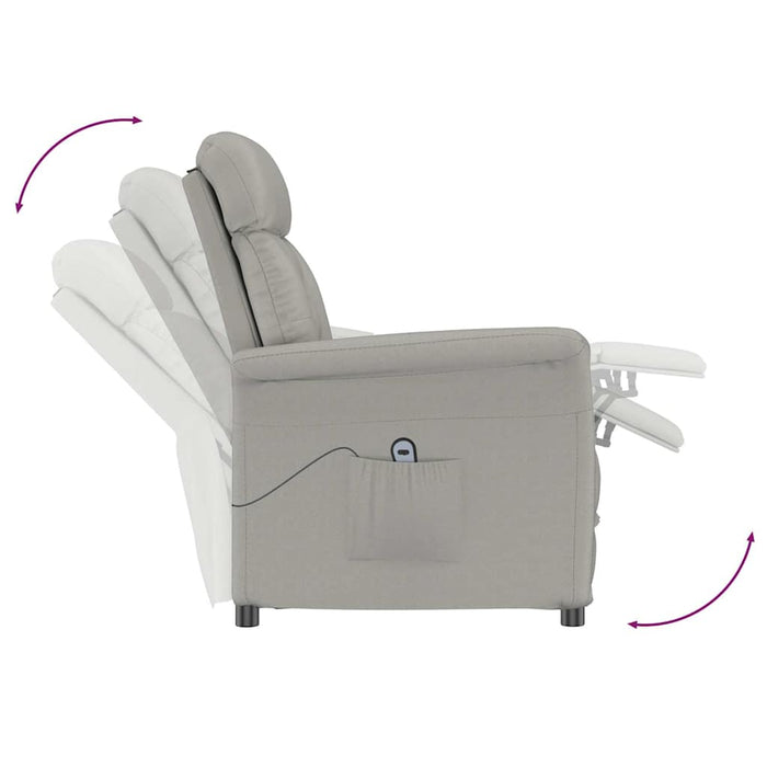 Fotoliu rabatabil electric gri deschis piele întoarsă ecologică WALTI