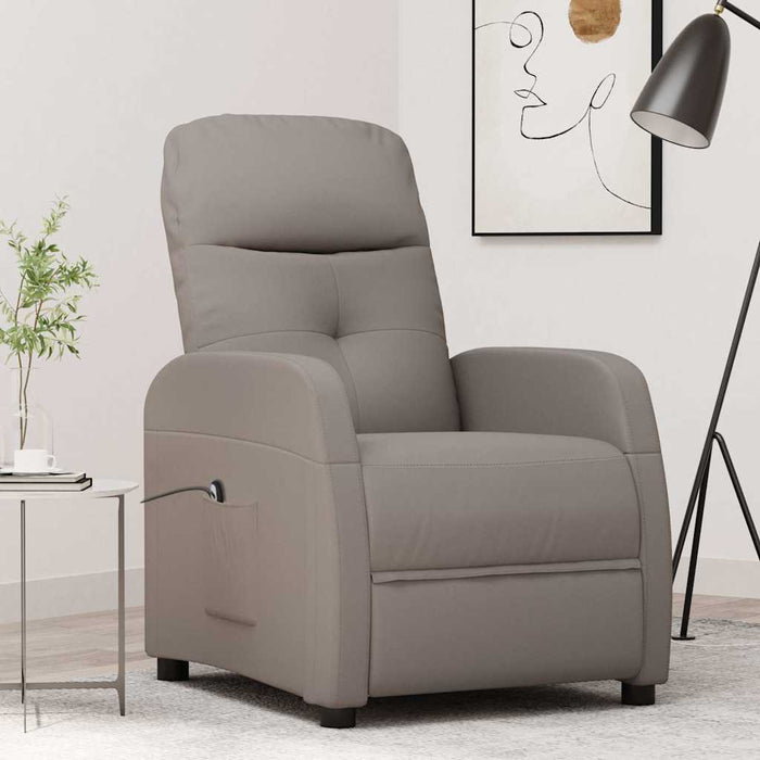 Fotoliu rabatabil electric, gri taupe, material textil WALTI