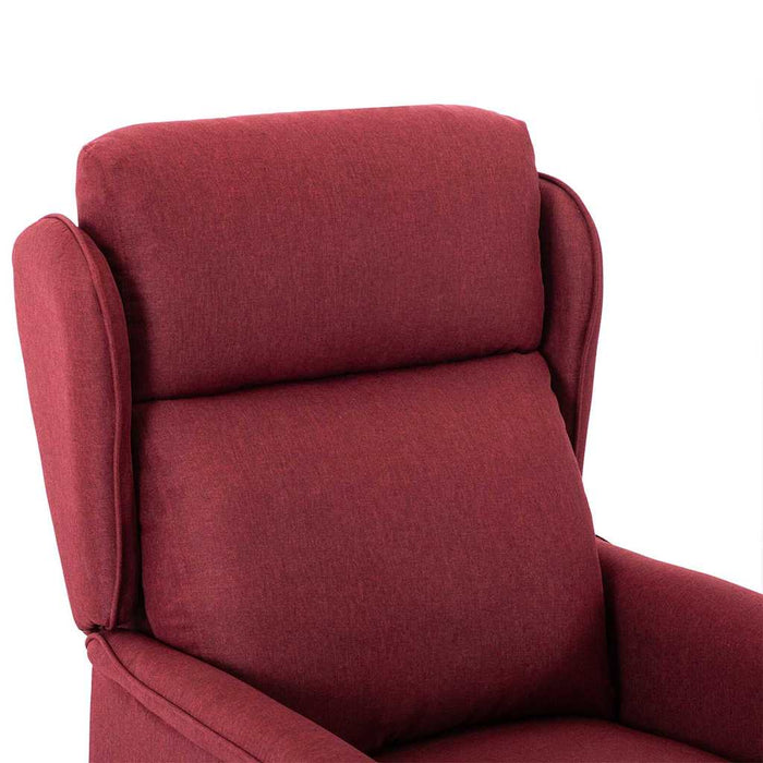 Fotoliu rabatabil electric, roșu vin, material textil WALTI