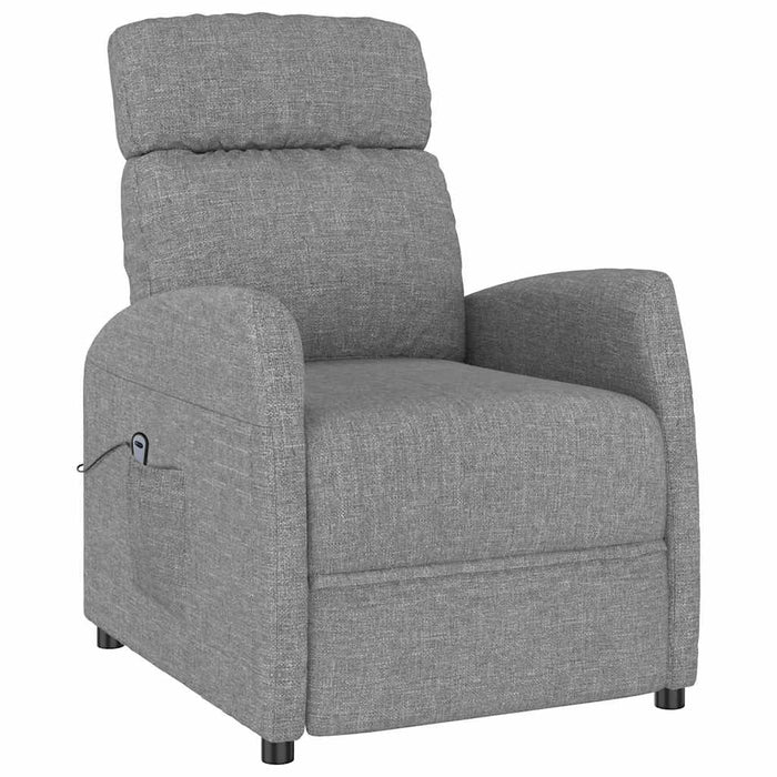 Fotoliu rabatabil electric, gri deschis, textil WALTI