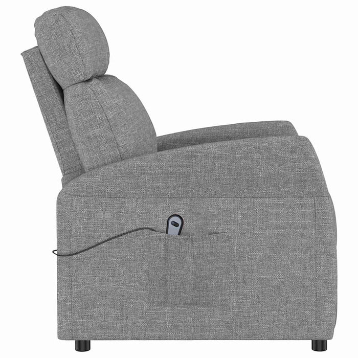 Fotoliu rabatabil electric, gri deschis, textil WALTI