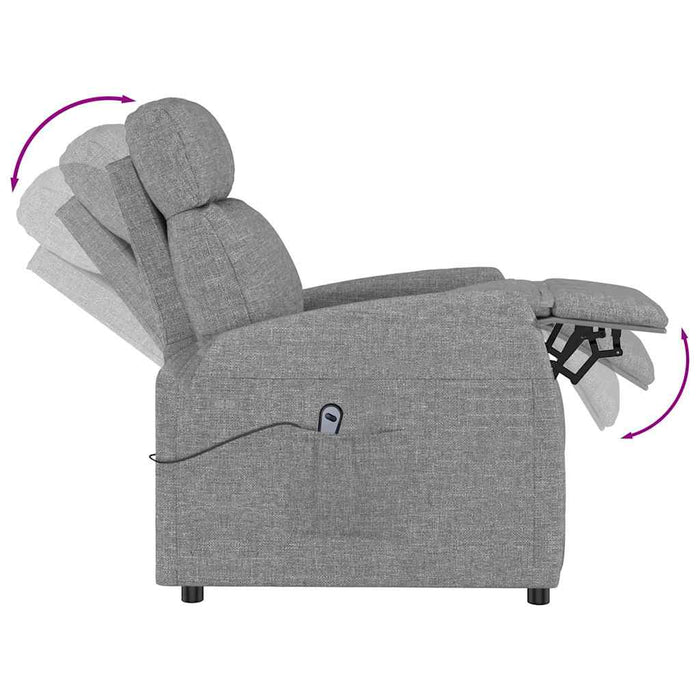 Fotoliu rabatabil electric, gri deschis, textil WALTI