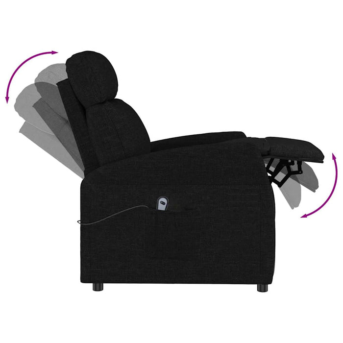 Fotoliu rabatabil electric, negru, material textil WALTI