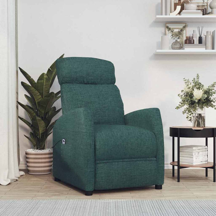 Fotoliu rabatabil electric, verde închis, material textil WALTI