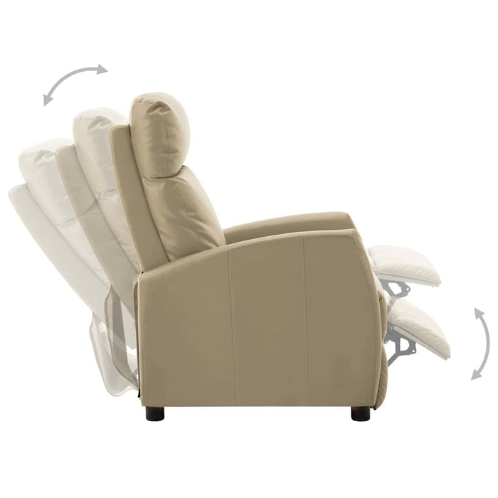 Fotoliu rabatabil electric, cappuccino, piele ecologică WALTI