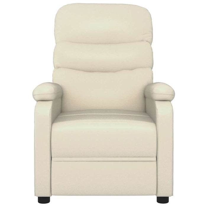 Fotoliu rabatabil electric, crem, piele ecologică WALTI