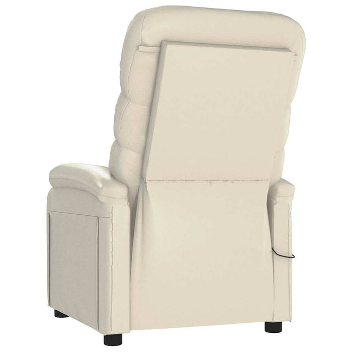 Fotoliu rabatabil electric, crem, piele ecologică WALTI