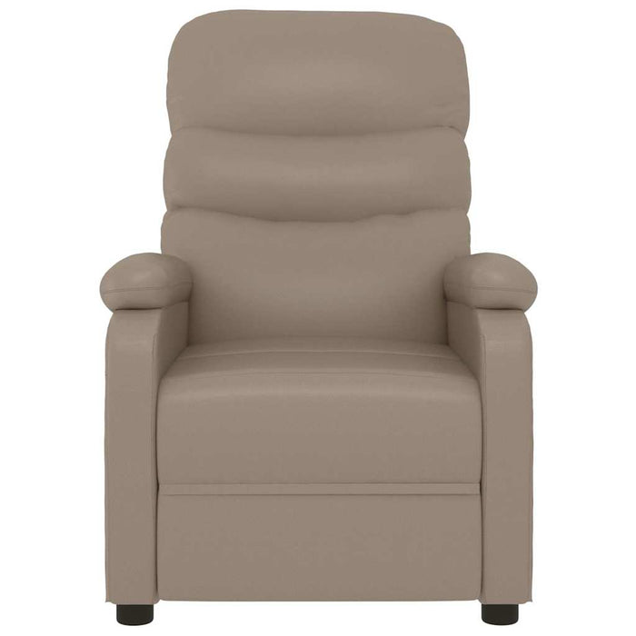 Fotoliu rabatabil electric, cappuccino, piele ecologică WALTI