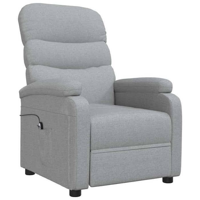 Fotoliu rabatabil electric, gri deschis, textil WALTI