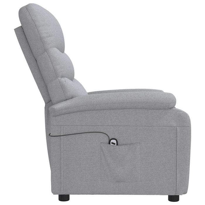 Fotoliu rabatabil electric, gri deschis, textil WALTI