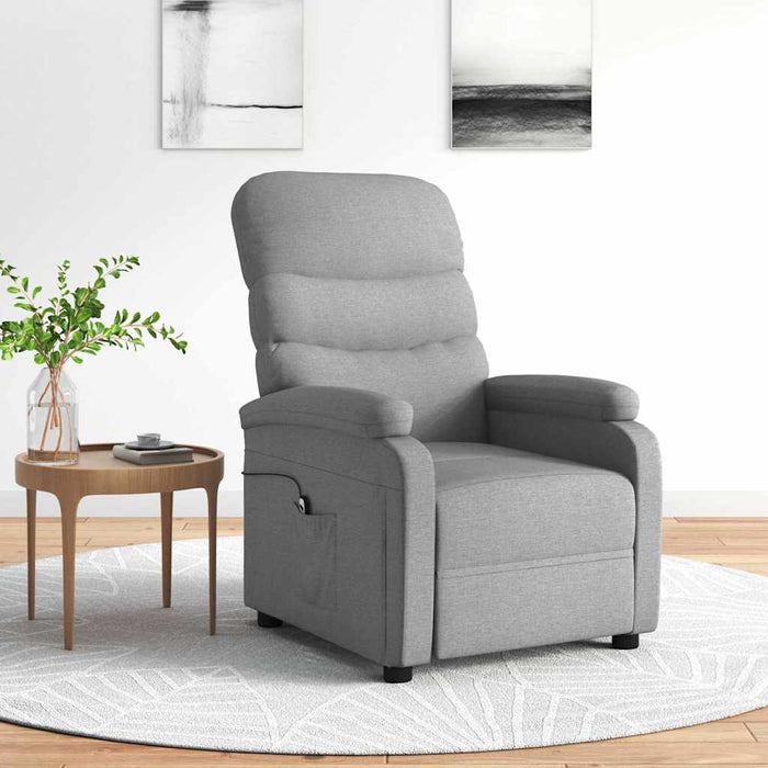 Fotoliu rabatabil electric, gri deschis, textil WALTI