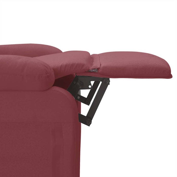 Fotoliu rabatabil electric, roșu vin, material textil WALTI