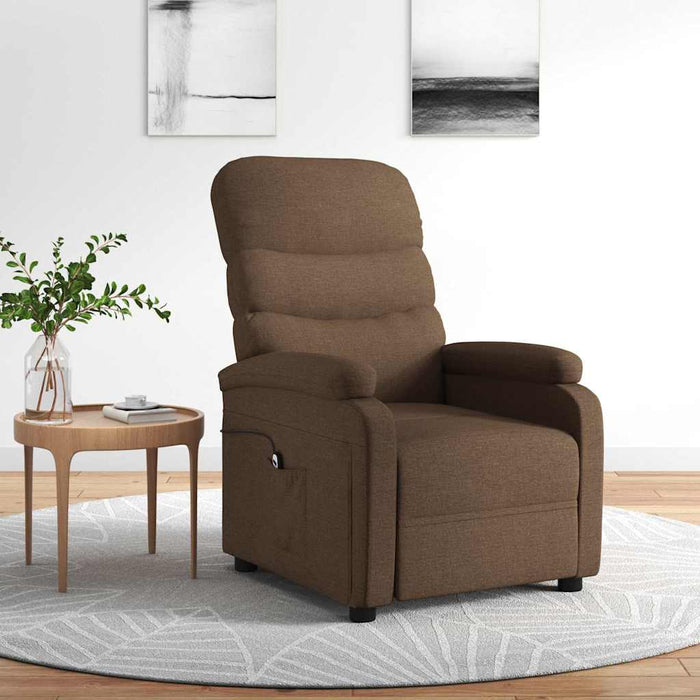 Fotoliu rabatabil electric, maro, material textil WALTI