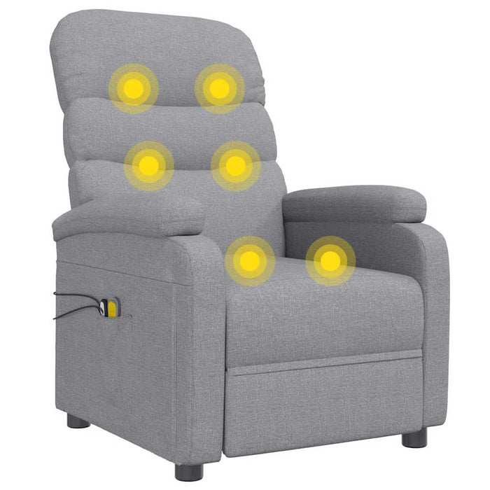 Fotoliu de masaj electric rabatabil, gri deschis, textil - WALTI WALTI