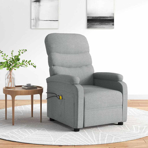 Fotoliu de masaj electric rabatabil, gri deschis, textil - WALTI WALTI