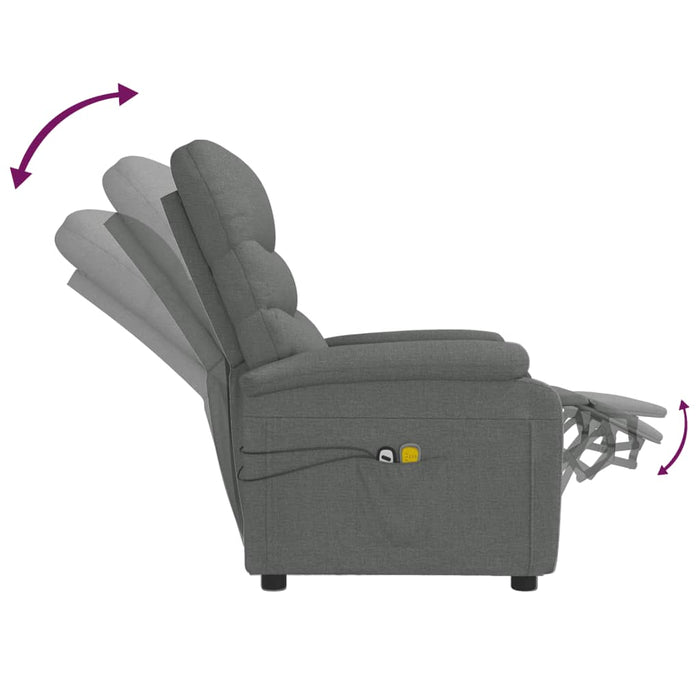 Fotoliu de masaj electric rabatabil, gri închis, textil - WALTI WALTI