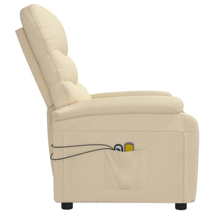 Fotoliu de masaj electric rabatabil, crem, textil - WALTI WALTI