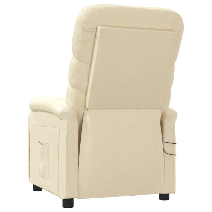 Fotoliu de masaj electric rabatabil, crem, textil - WALTI WALTI