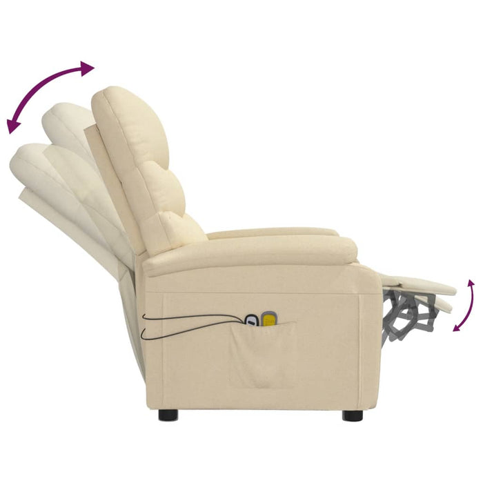 Fotoliu de masaj electric rabatabil, crem, textil - WALTI WALTI