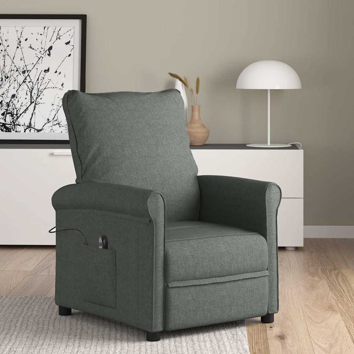 Fotoliu rabatabil electric, gri închis, material textil WALTI