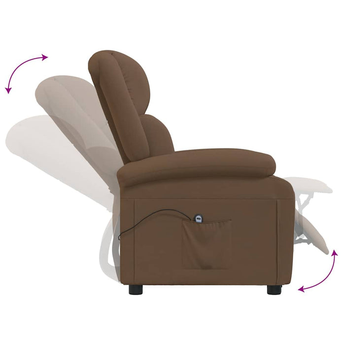 Fotoliu rabatabil electric, maro, material textil WALTI