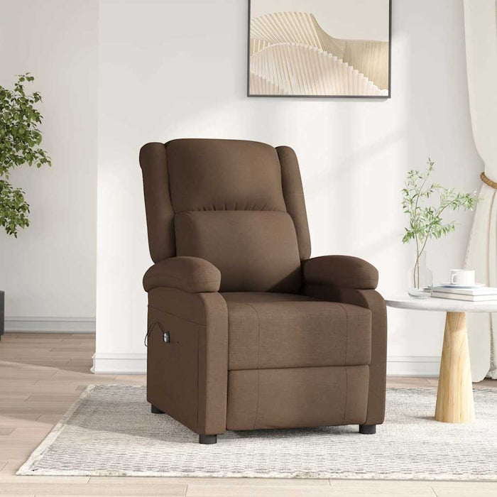 Fotoliu rabatabil electric, maro, material textil WALTI
