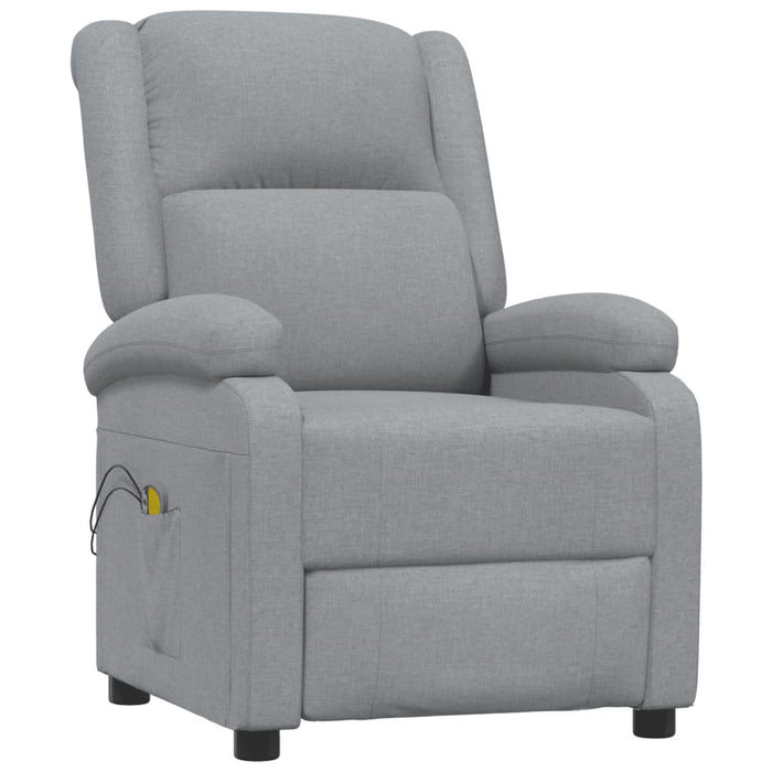 Fotoliu de masaj electric rabatabil, gri deschis, textil WALTI