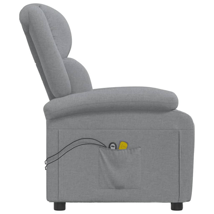 Fotoliu de masaj electric rabatabil, gri deschis, textil WALTI