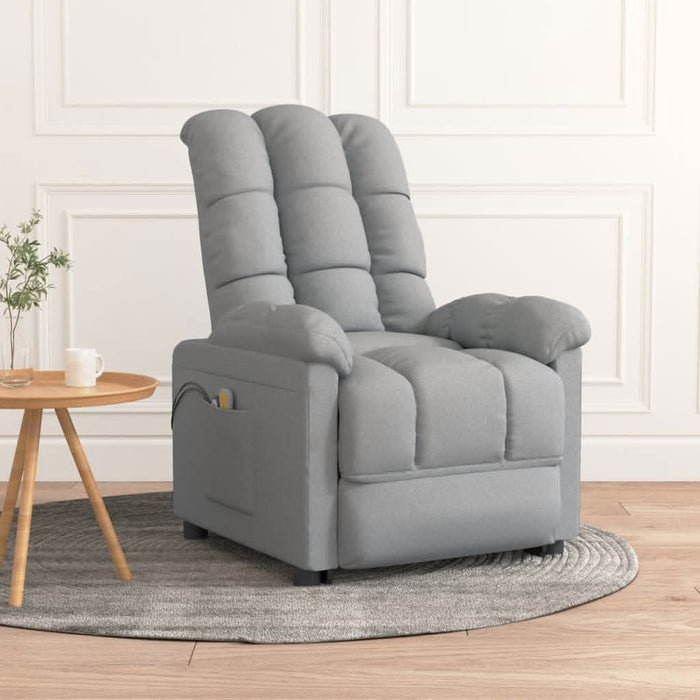 Fotoliu de masaj electric rabatabil, gri deschis, textil - WALTI WALTI