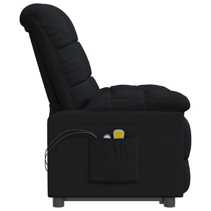 Fotoliu de masaj electric rabatabil, negru, textil WALTI