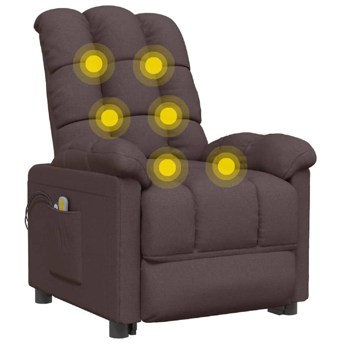 Fotoliu de masaj electric, maro închis, material textil - WALTI WALTI
