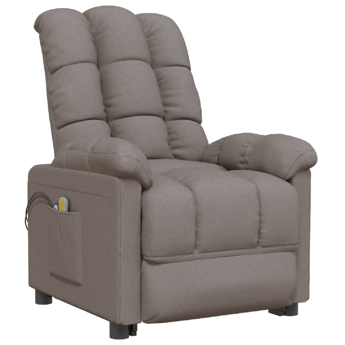 Fotoliu de masaj electric rabatabil, gri taupe, textil - WALTI WALTI